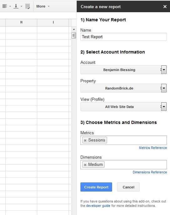 Google Analytics Reports in Google Sheets erstellen