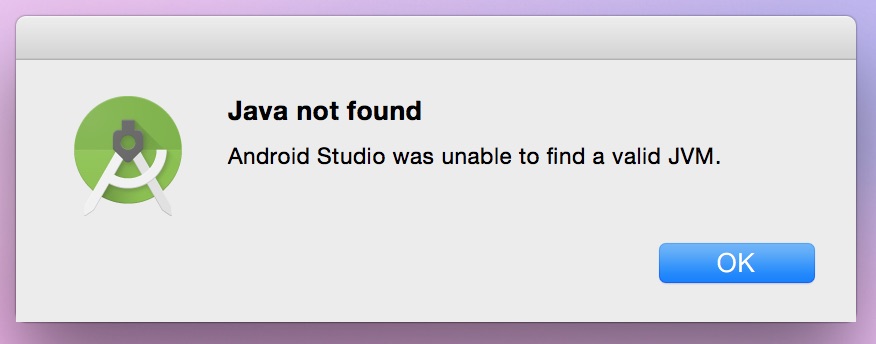 Android Studio Java Not Found