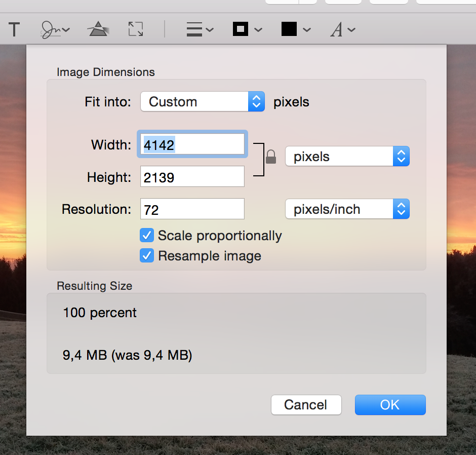 Bildbearbeitung Mac OS X Yosemite