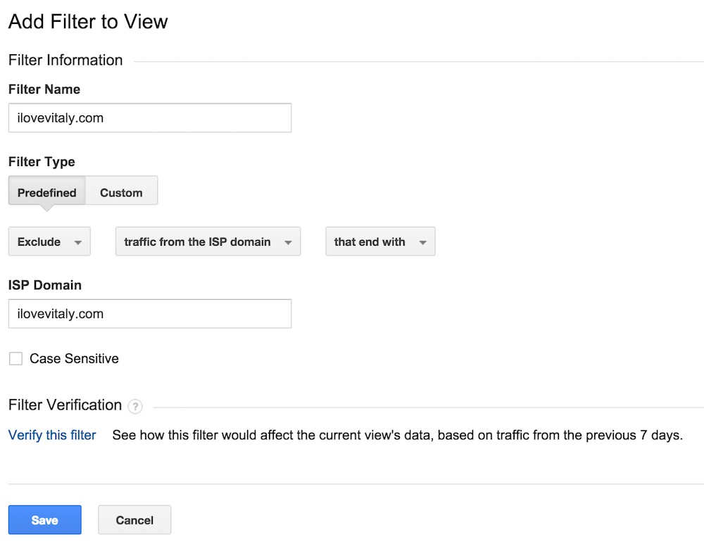 Google Analytics ermöglicht das Erstellen unterschiedlicher Filter (Bild: Screenshot).