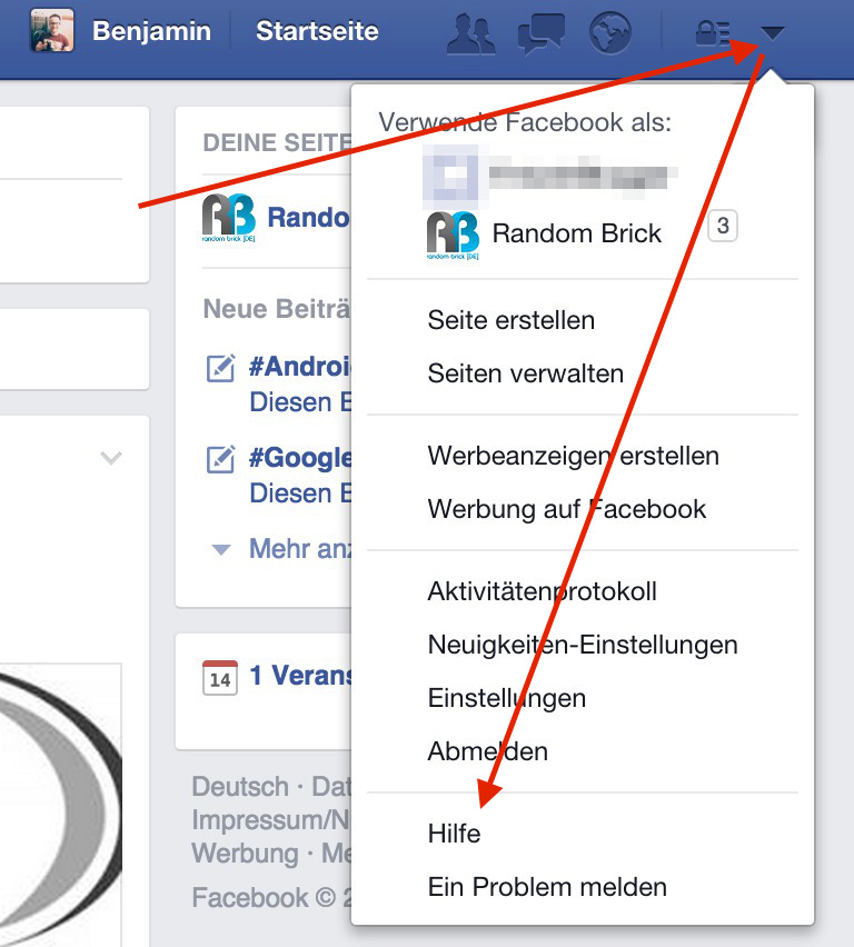 Über die Facebook Hilfe gelangt man zur Konto-Löschen-Option (Bild: Screenshot Facebook).