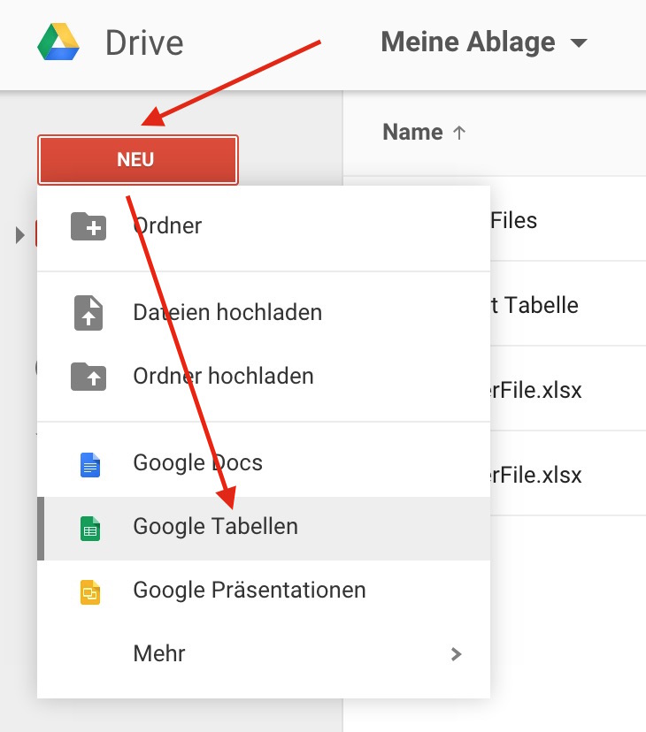 In wenigen Schritten lässt sich Google Tabelle mit Google Analytics verbinden (Bild: Screenshot Google Drive).