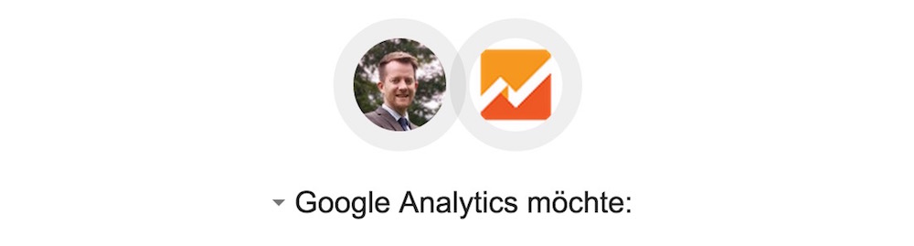Google Analytics fordert umfangreiche Zugriffsrechte auf das Google Konto (Bild: Screenshot Google Tabellen).