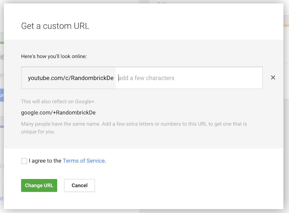 Google+ verlang, dass weitere Zeichen an die Custom URL angehängt werden (Bild: Screenshot Google+).