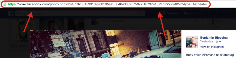 Direkt URL von Facebook Posts (Bild: Facebook Benjamin Blessing).