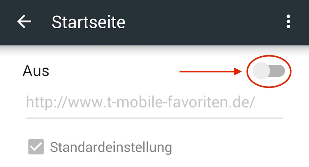 Startseiten in Chrome für Android entfernen (Bild: Screenshot Chrome).
