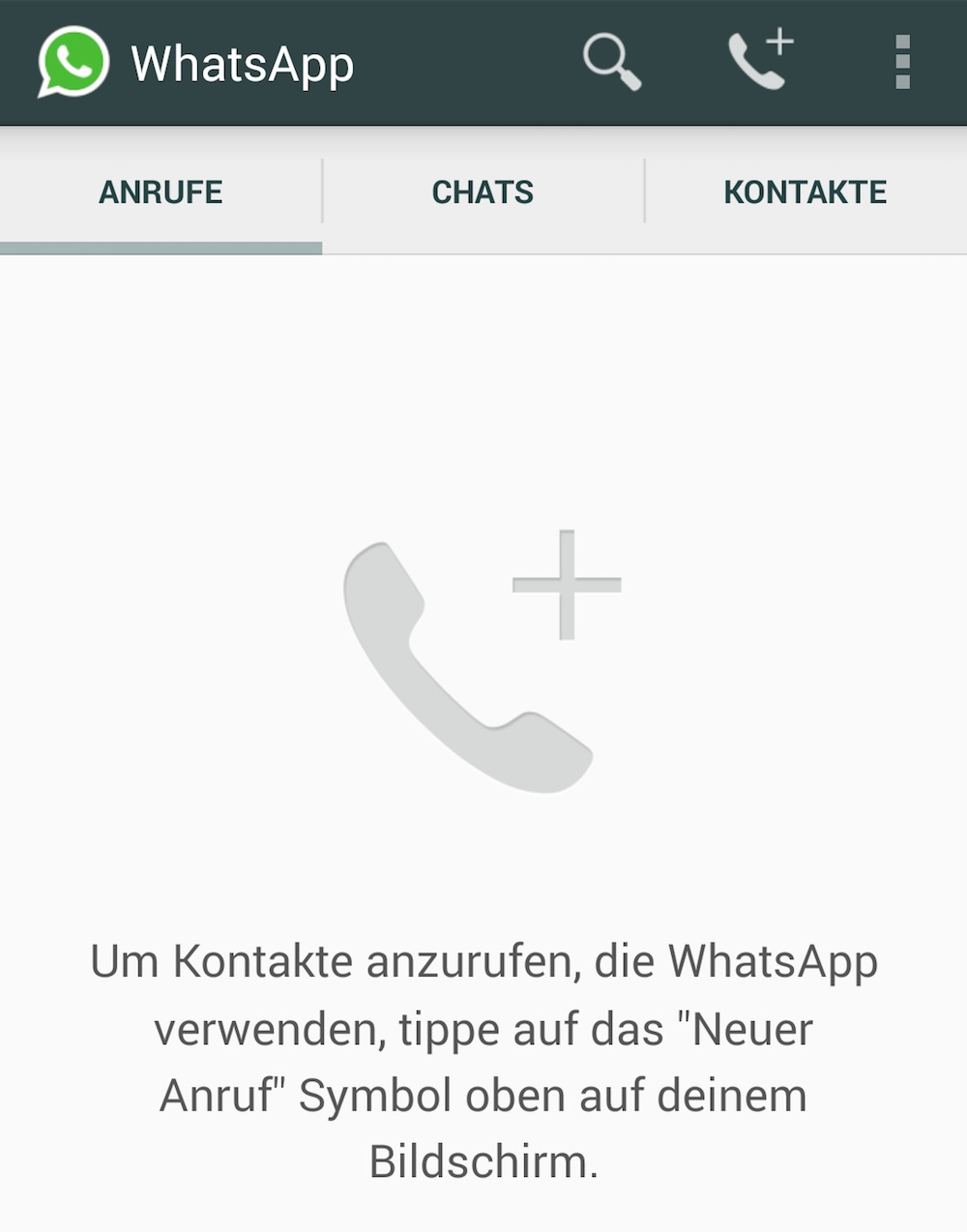 Telefonfunktion innerhalb von WhatsApp (Bild: Screenshot WhatsApp).