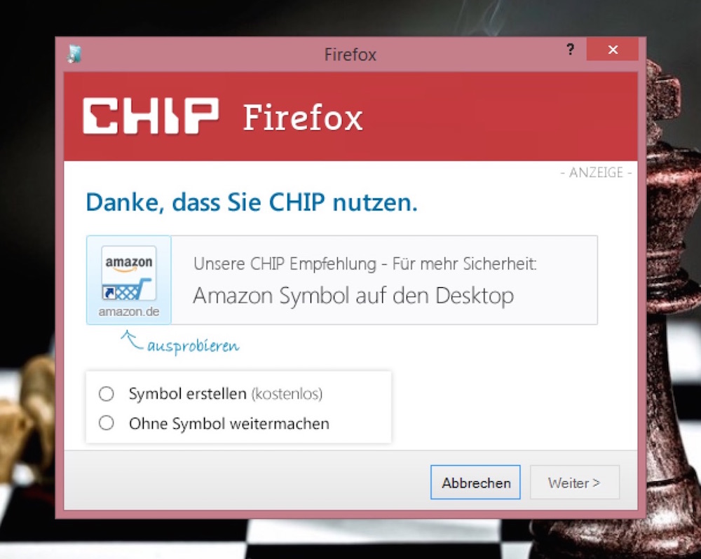 Chip-Installer vor der Software Installation wirbt mit Sicherheit (Bild: Screenshot Chip-Installer).