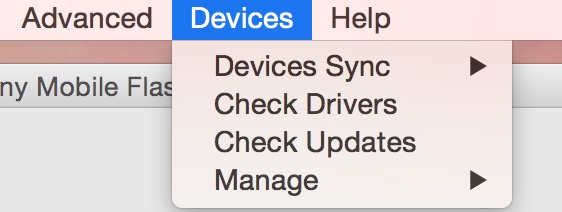 Über Devices Check Updates durchführen (Bild: Screenshot Flashtool).