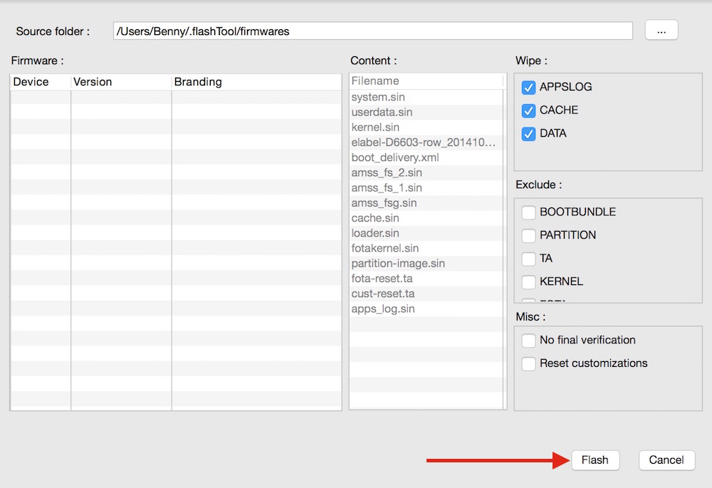 Flashtool Überischt (Bild: Screenshot Flashtool).