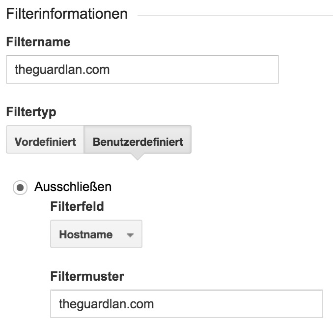 Filter 3 in Google Anaytics (Bild: Screenshot Google Analytics).