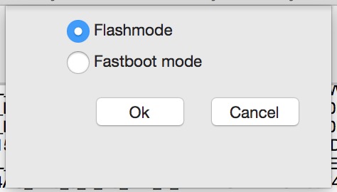 Flashmode auswählen (Bild: Screenshot Flashtool).