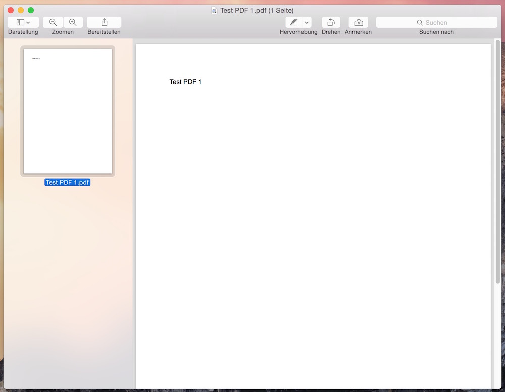 PDF Dateien in OS X zusammenfügen (Bild: Screenshot Vorschau).