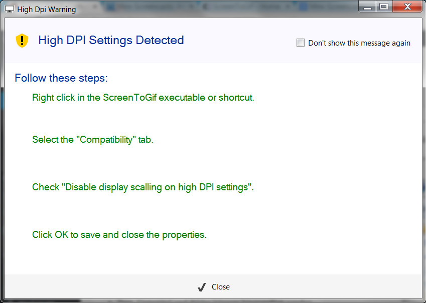 Screen2Gif Meldung beim Start (Bild: Screenshot Screen2Gif).