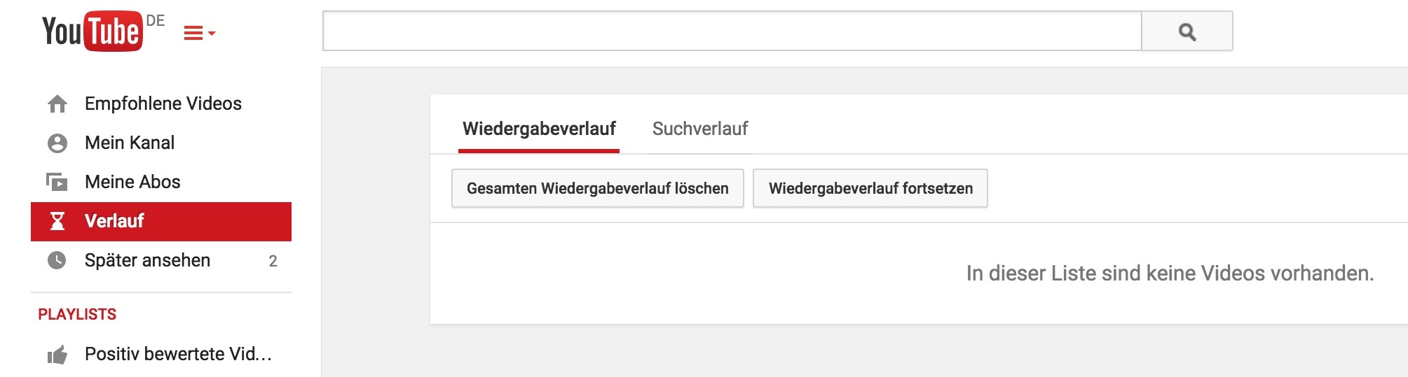YouTube Wiedergabeverlauf löschen (Bild: Screenshot YouTube).