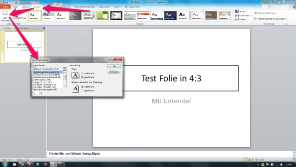 PowerPoint Seitenformation - 16:9 und DIN A3 - RandomBrick.de