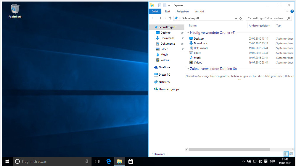 Windows 10 Tastenkombination zum anpassen der Fenster (Bild: Screenshot Windows 10).