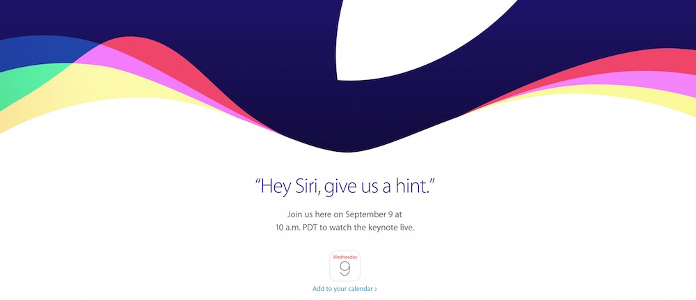Das Logo zum Apple Event im September 2015 (Bild: Screenshot Apple.com).
