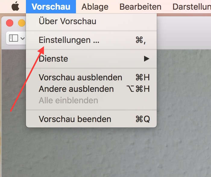 Die Einstellungen zur Vorschau befinden sich im entsprechenden Menü (Bild: Screenshot OS X El Capitan).