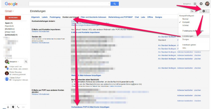 Outlook E-Mails mit Gmail abrufen und versenden - RandomBrick.de