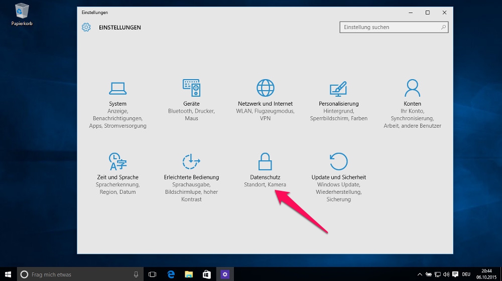 Die Einstellungen zum Windows 10 Datenschutz beinhalten auch die Hintergrund-Apps (Bild: Screenshot Windows 10).