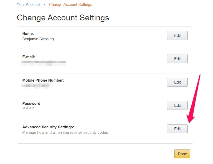 Change Account Settings RandomBrick.de