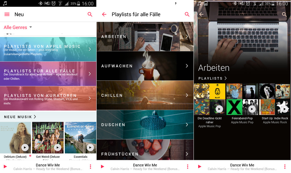 Apple Music beinhaltet eine Vielzahl an kuratierten Playlisten (Bild: Screenshot Apple Music).