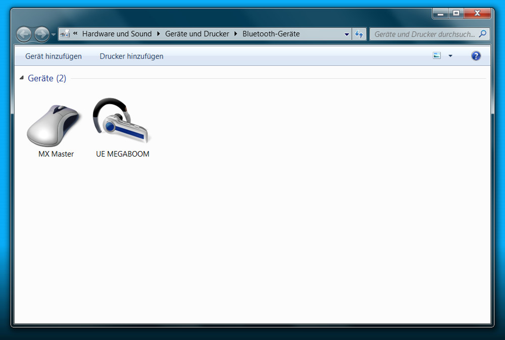 Ein Bluetooth Gerät unter Windows hinzufügen (Bild: Screenshot Windows 7).