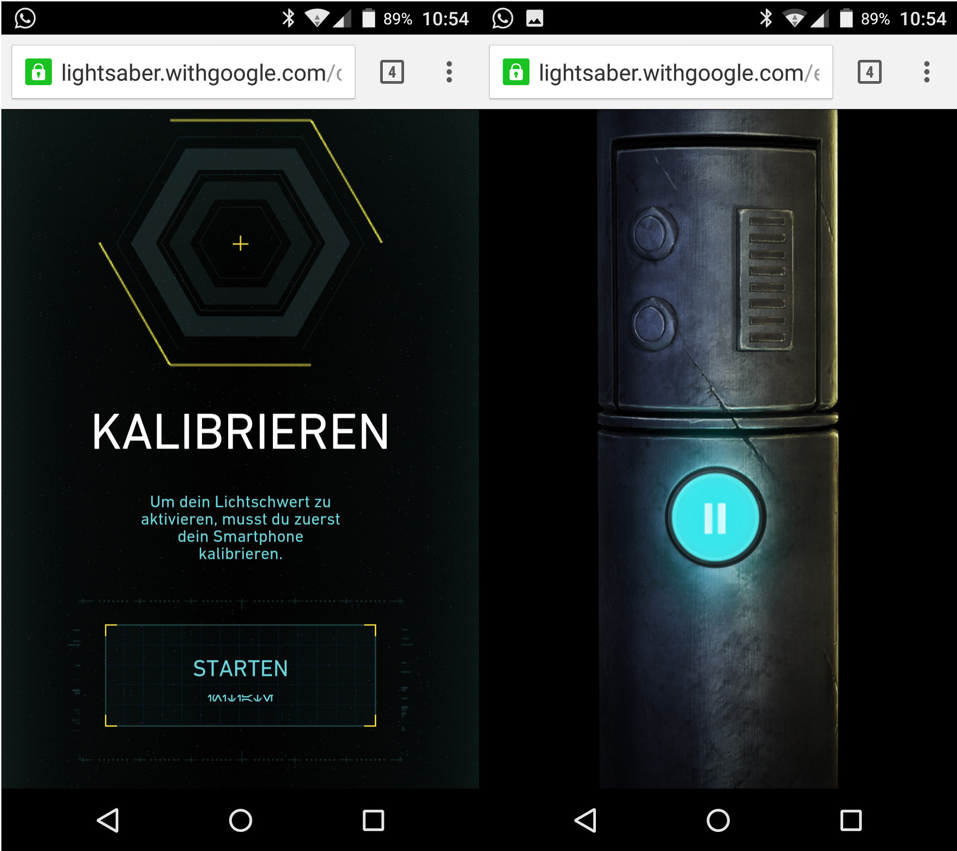 Star Wars Google Chrome Lichtschwert