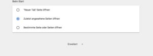 Google Chrome erweiterte Einstellungen