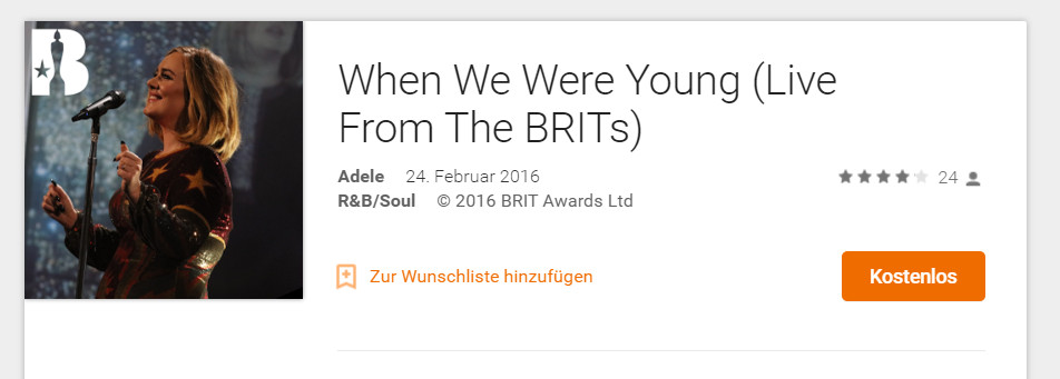 Brits 2016 kostenlos Google Play Musik