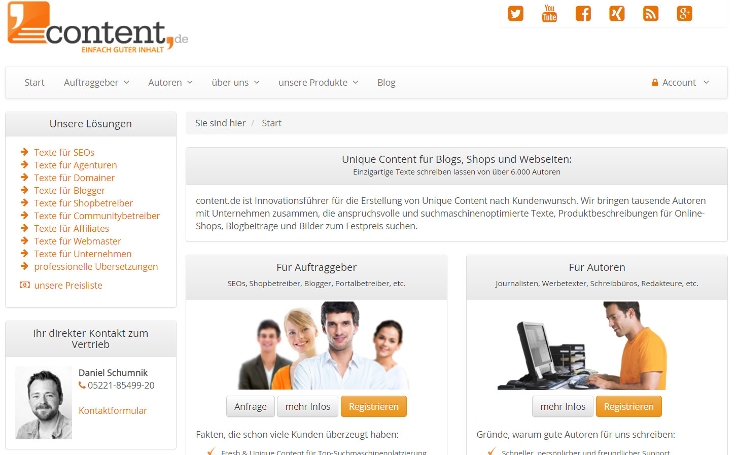 Content.de Webseite