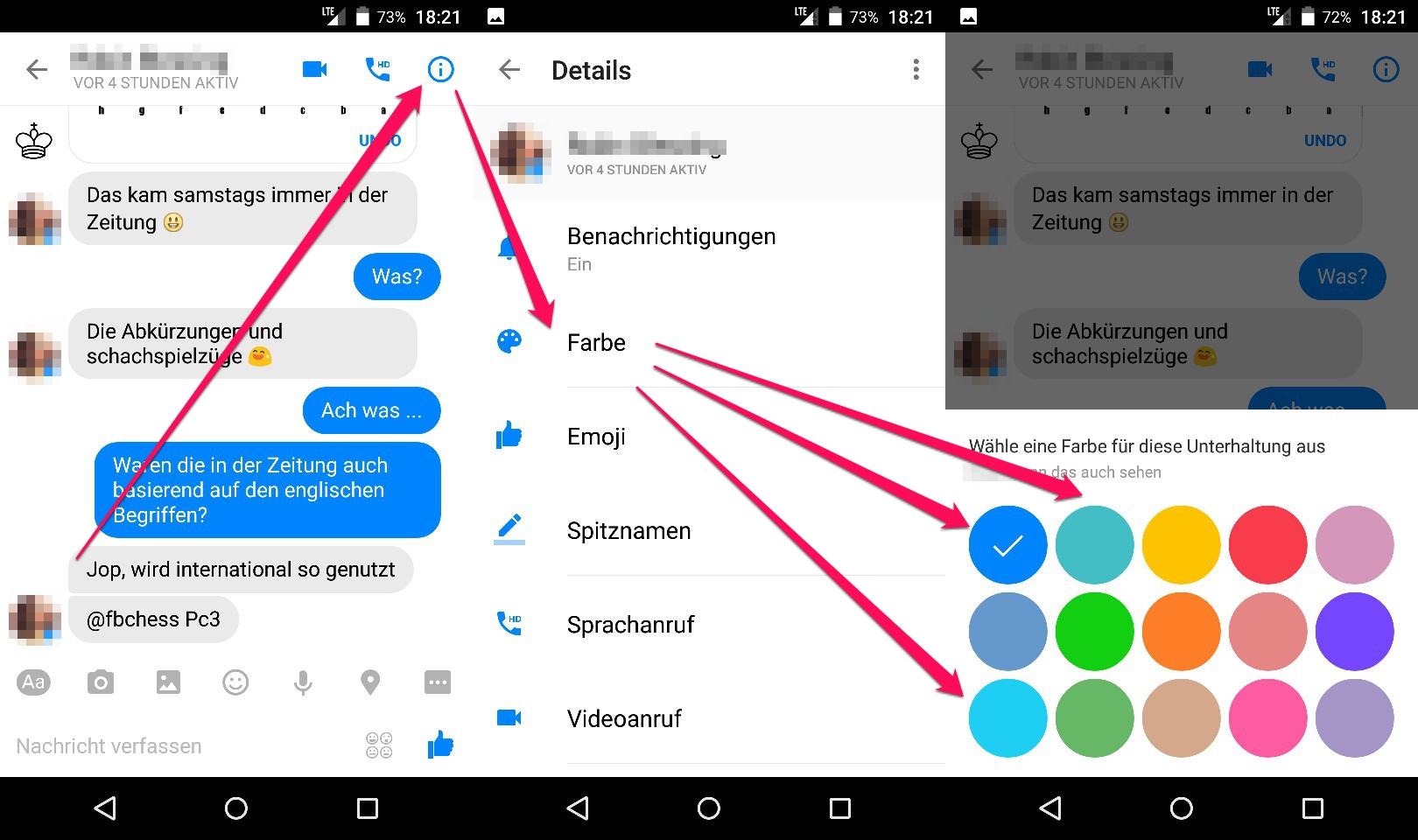 Facebook Messenger - Farben von Chats ändern