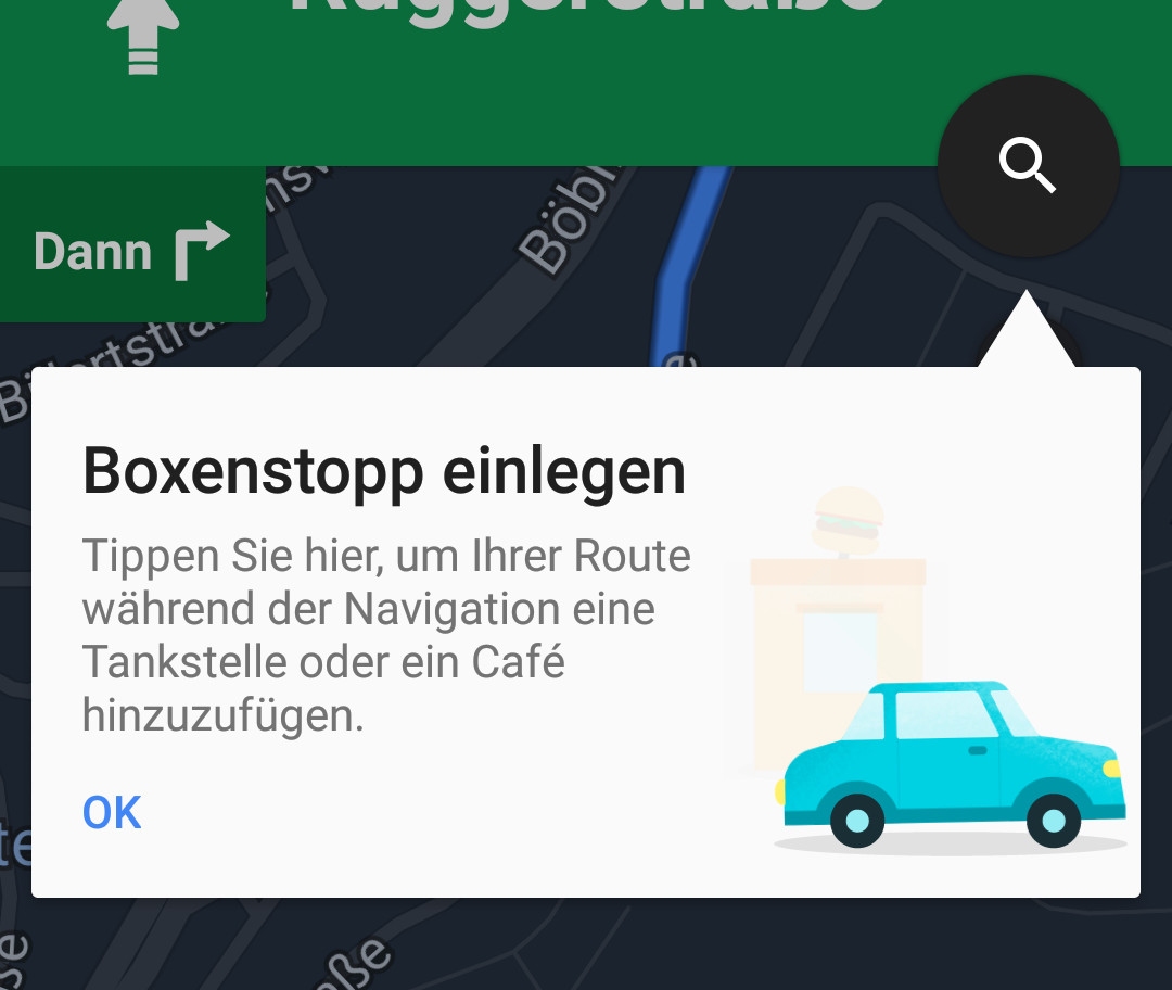 Google Maps - POI-Suche entlang der Route