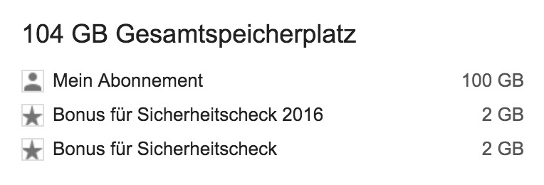 Kostenloser Google Drive Speicher
