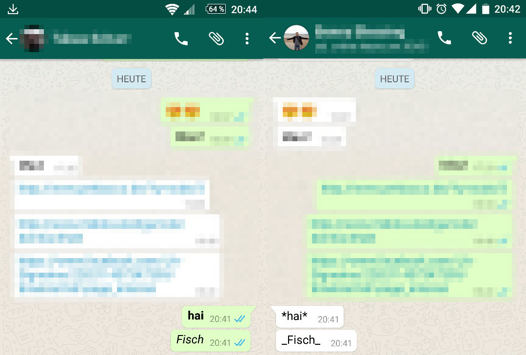 WhatsApp - Chat-Texte formatieren