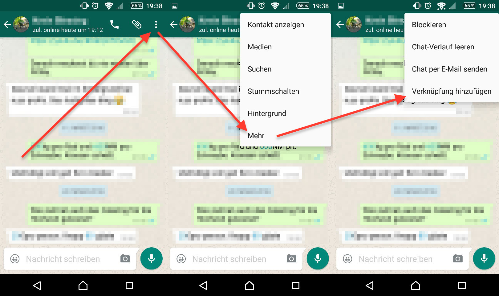 WhatsApp - Kontakte auf den Startbildschirm verknüpfen