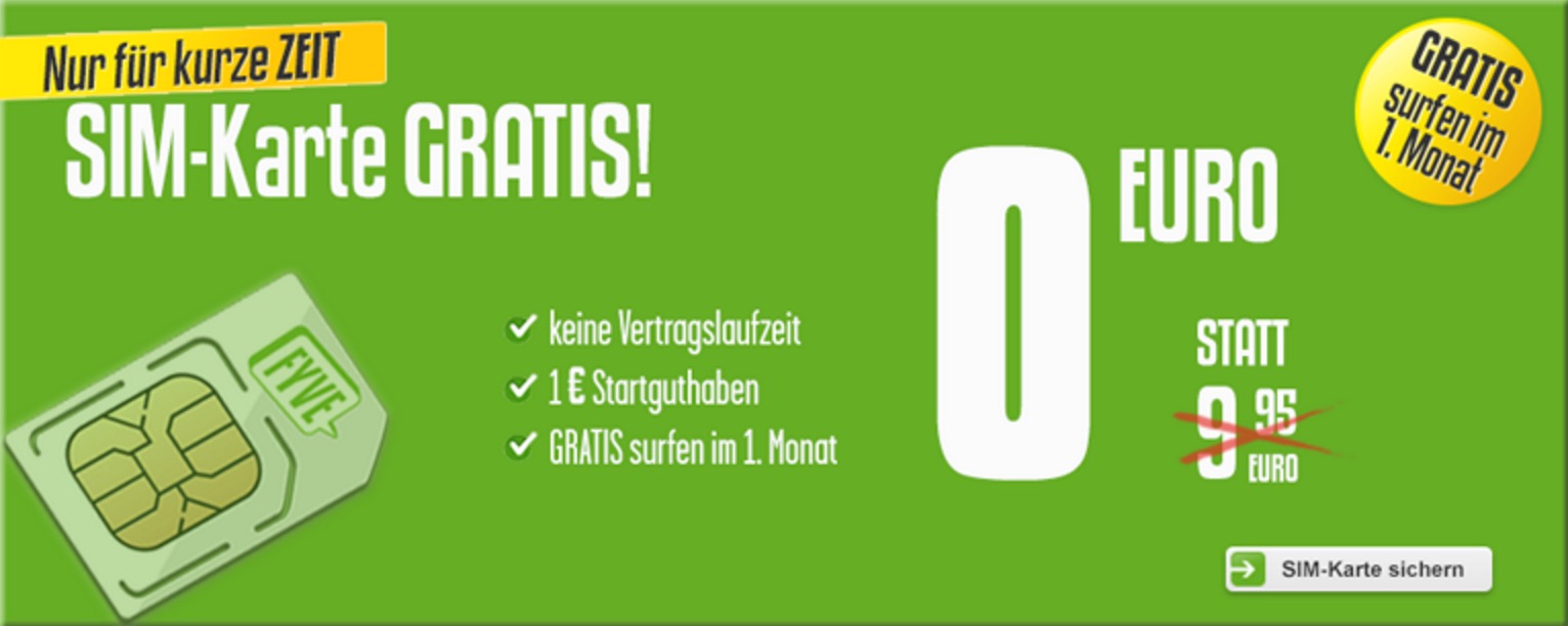 FYVE SIM-Karte für 0 Euro