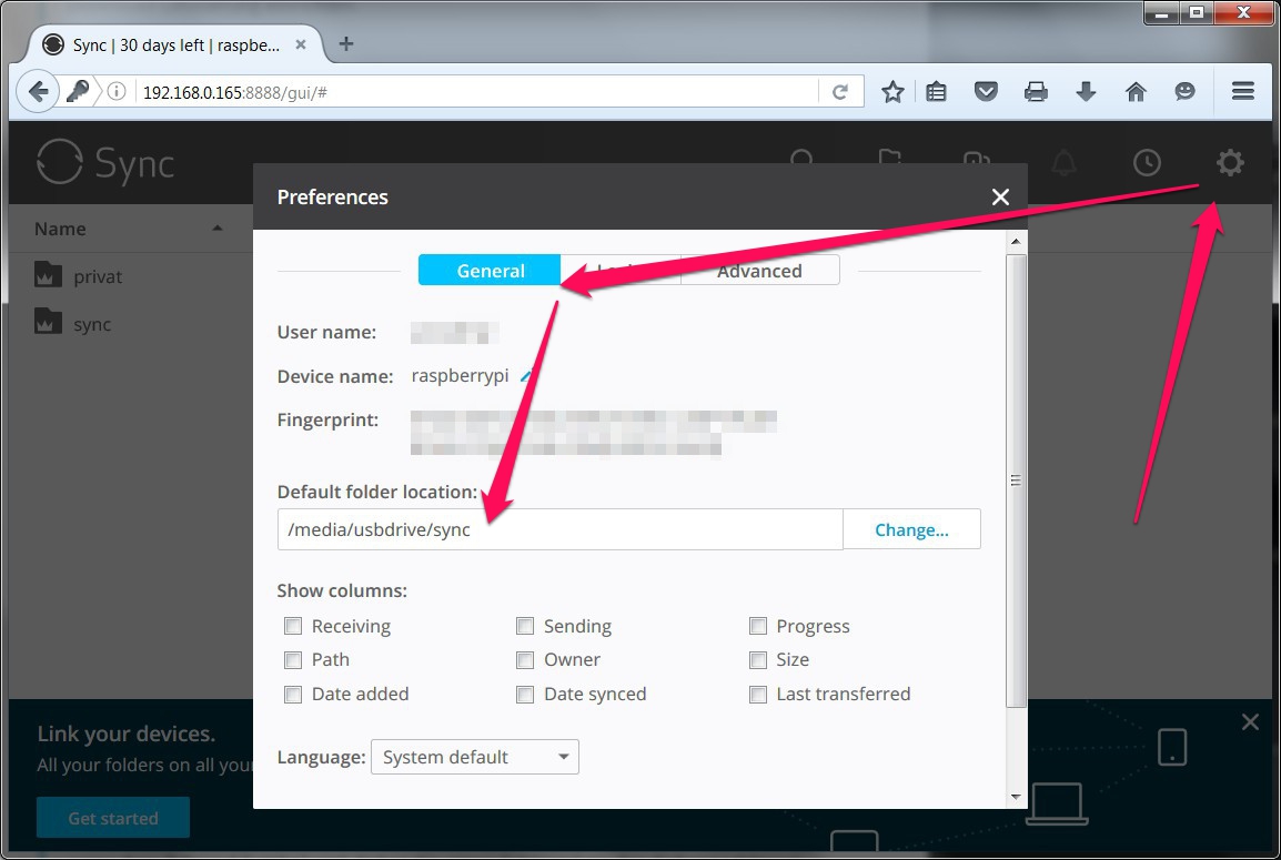 Resilio Sync Speicherort ändern