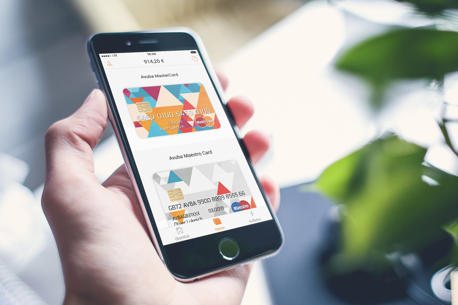 Avuba App Karten verwalten