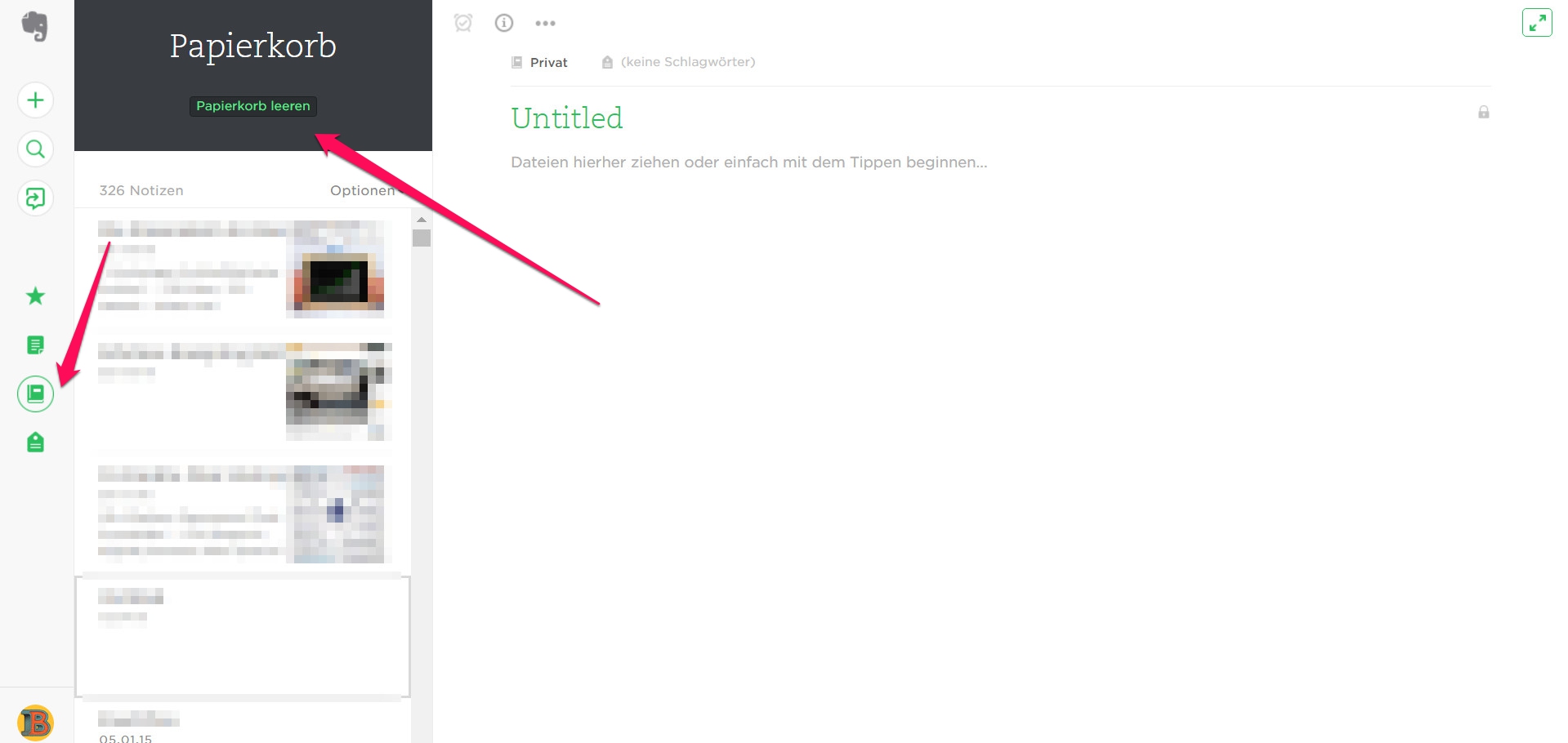 Evernote Konto löschen