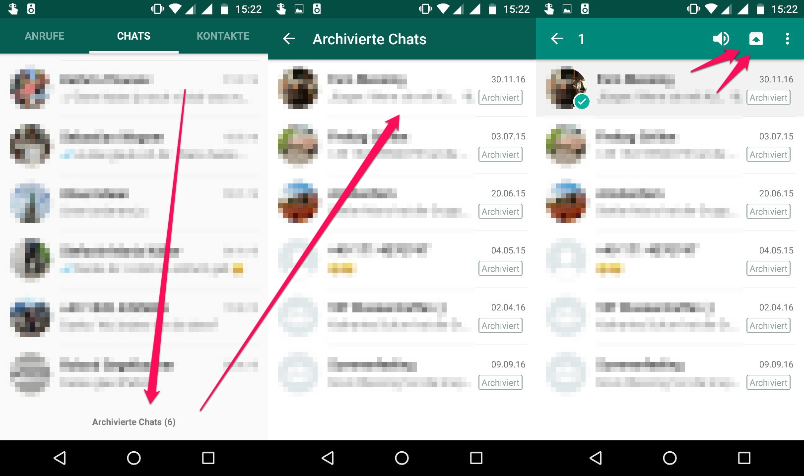 So finden Sie archivierte Nachrichten auf WhatsApp mit Android