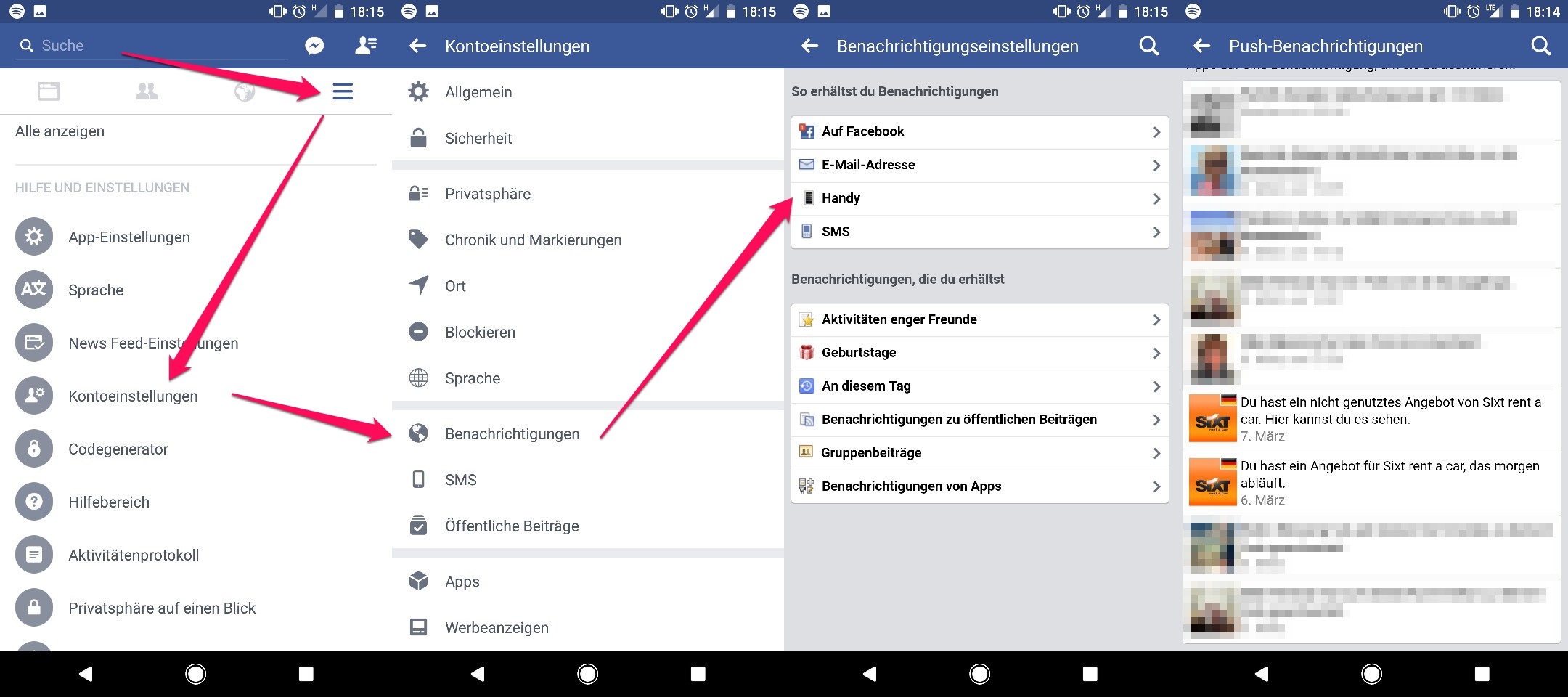 Facebook Benachrichtigung zu ungenutzten Angeboten ausschalten