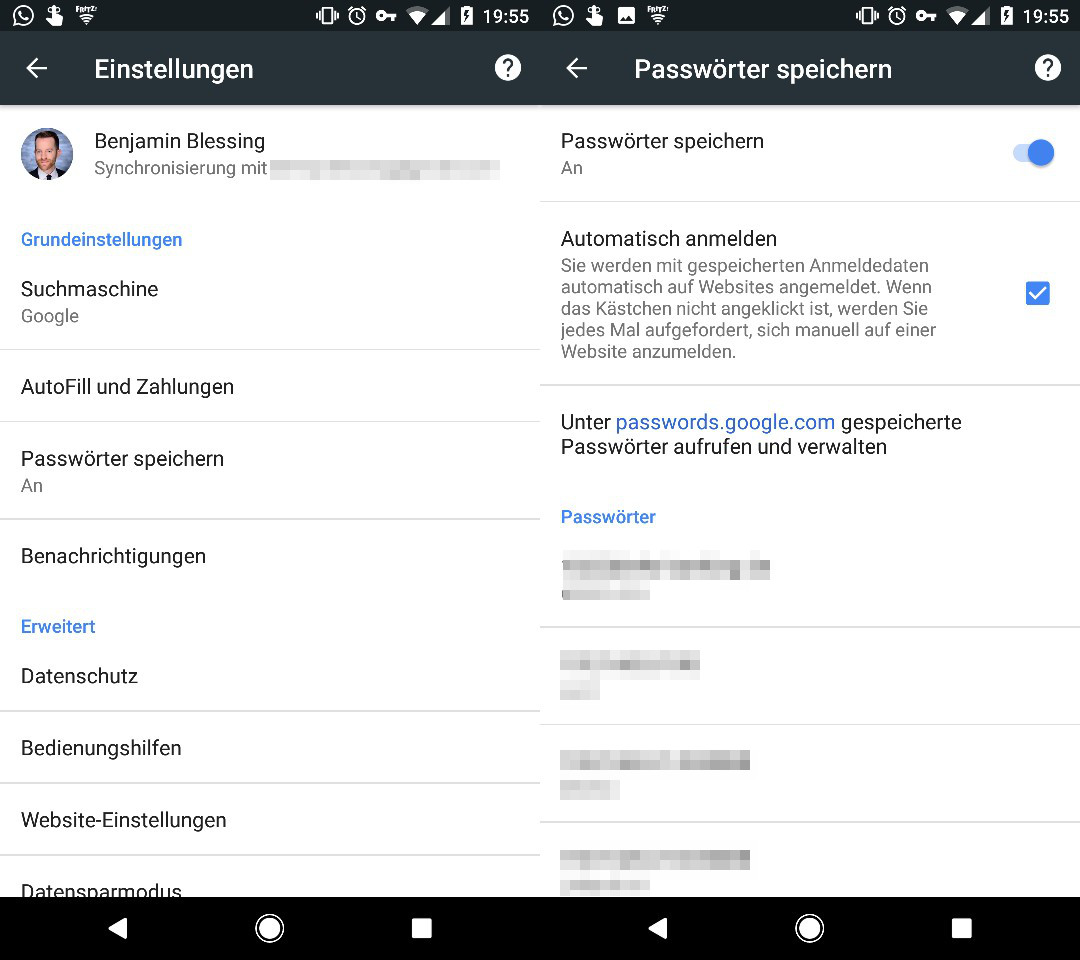 Gespeicherte Passwörter anzeigen in Google Chrome