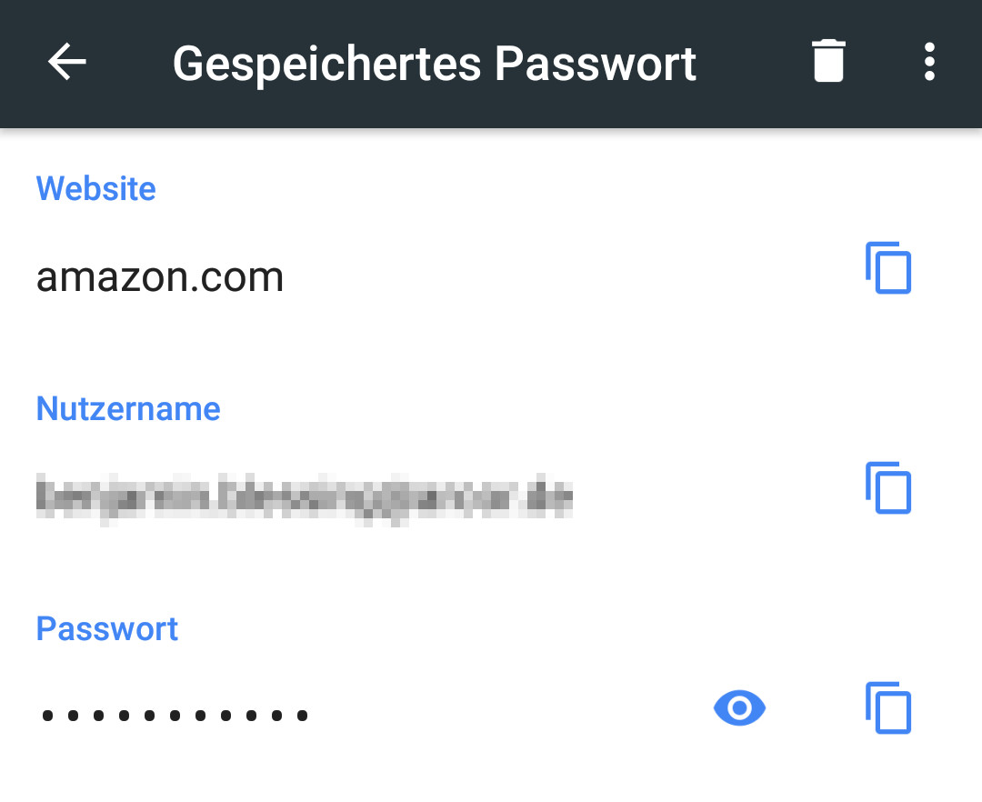 Google Chrome gespeicherte Passwörter anzeigen
