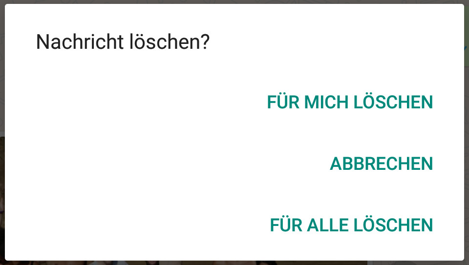 WhatsApp Nachrichten löschen