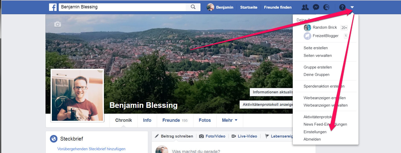 Einstellungen zum Facebook-Profil