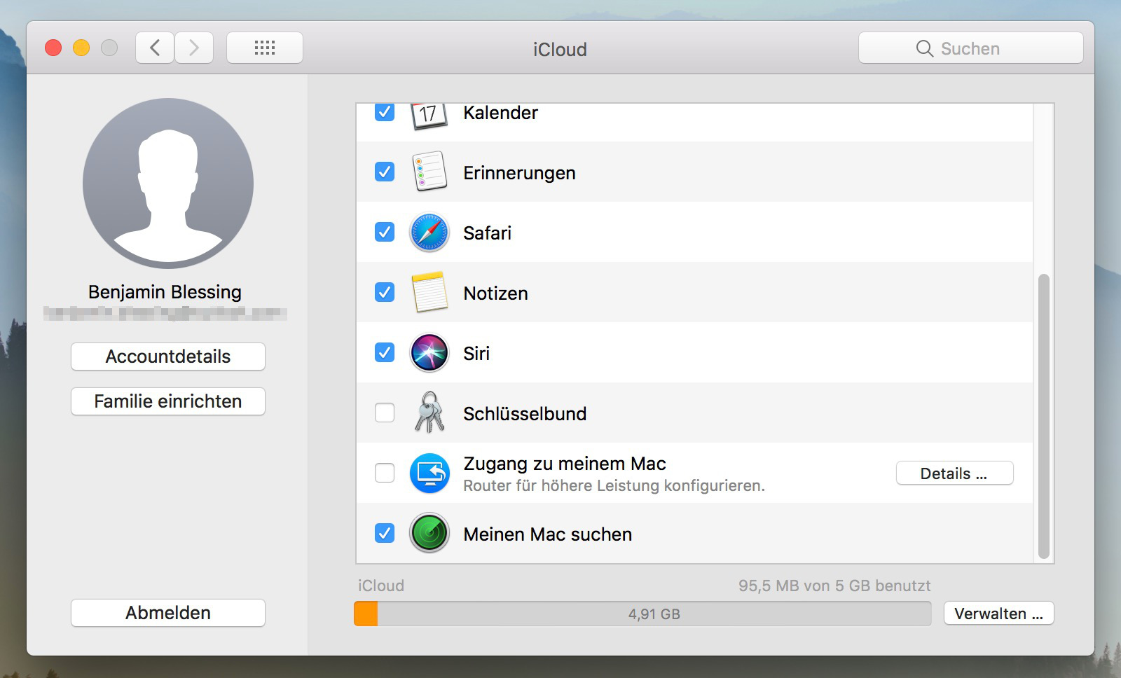 Meinen Mac suchen unter iCloud aktivieren