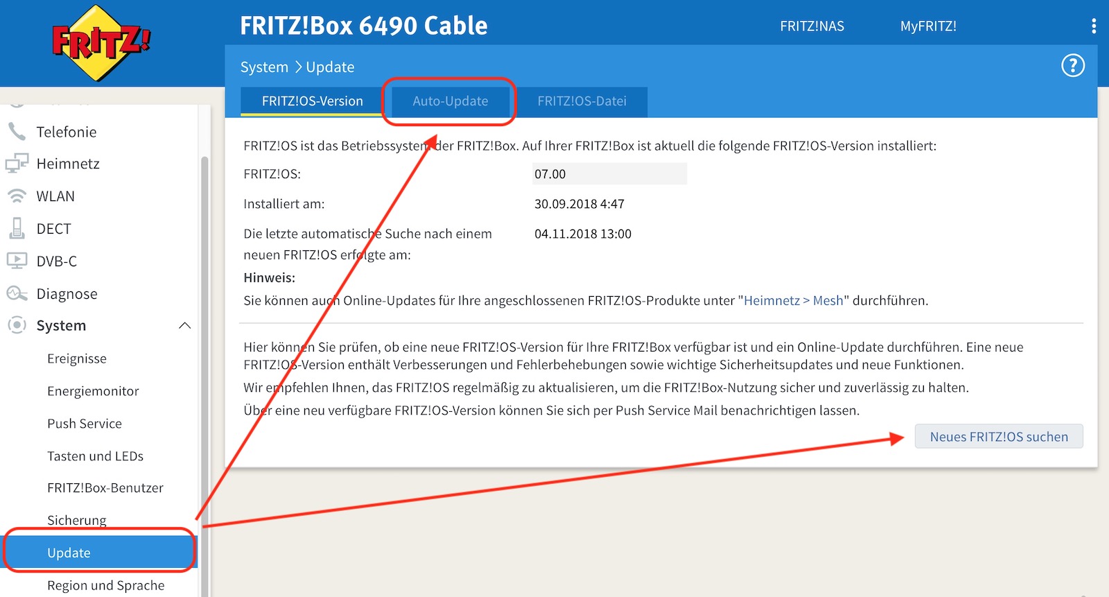 FRITZ!Box updaten