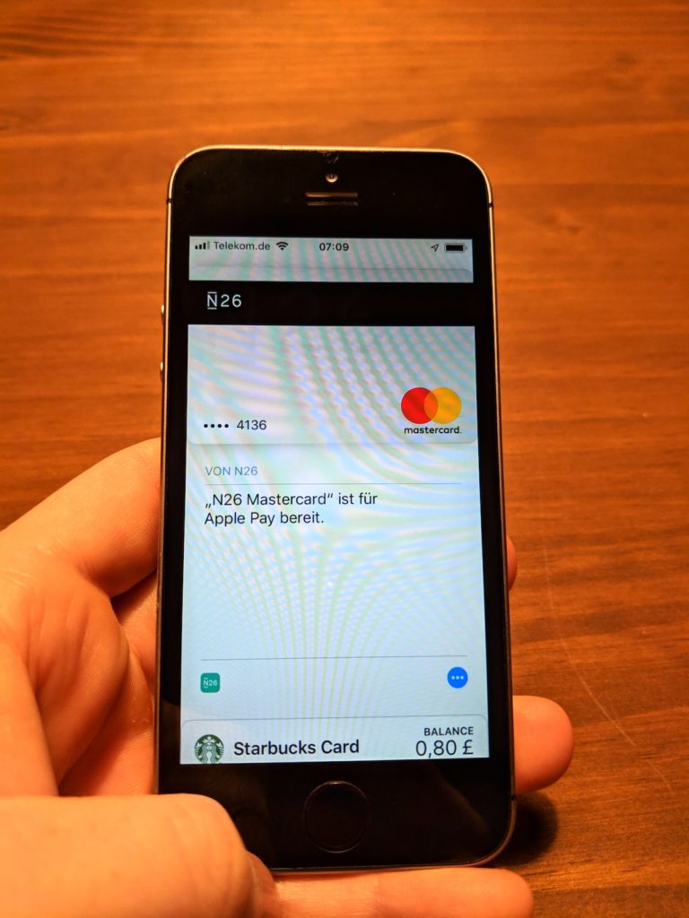 N26 Kreditkarte ist für Apple Pay freigeschaltet